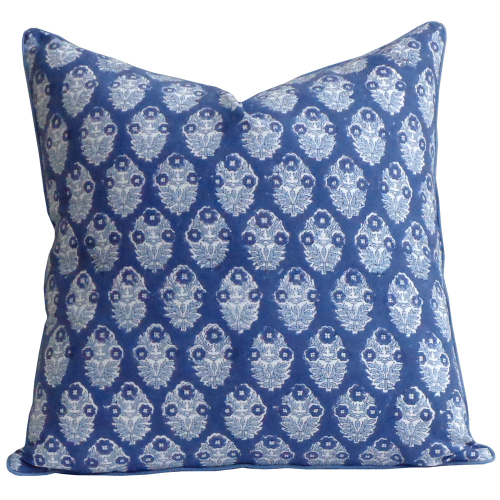 FUNDA COJIN BLOCK PRINT BOTTA BLUE 50x50