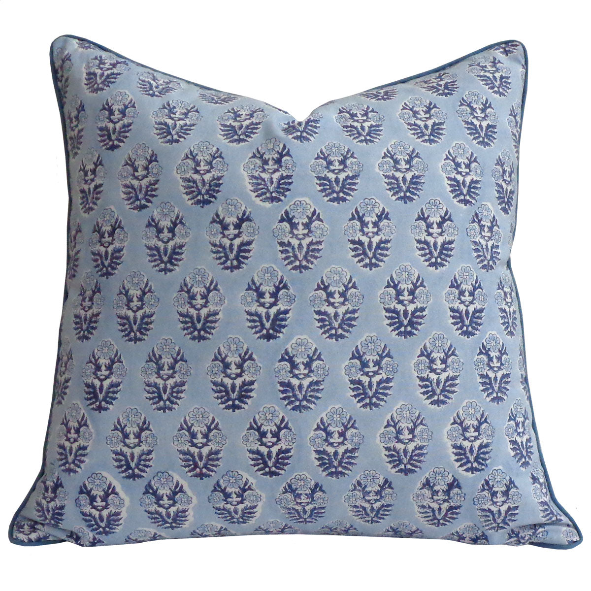 FUNDA COJIN BLOCK PRINT BOTTA LIGHT BLUE 50x50