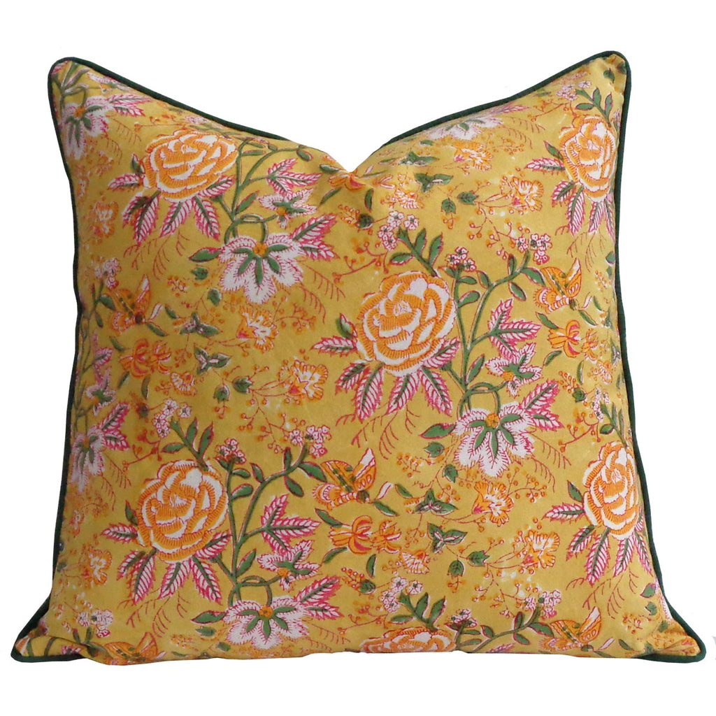 FUNDA COJIN BLOCK PRINT NAYA YELLOW 50x50